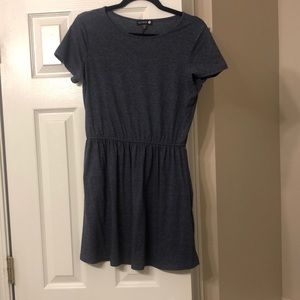 Blue Cinched Waist Mini Dress